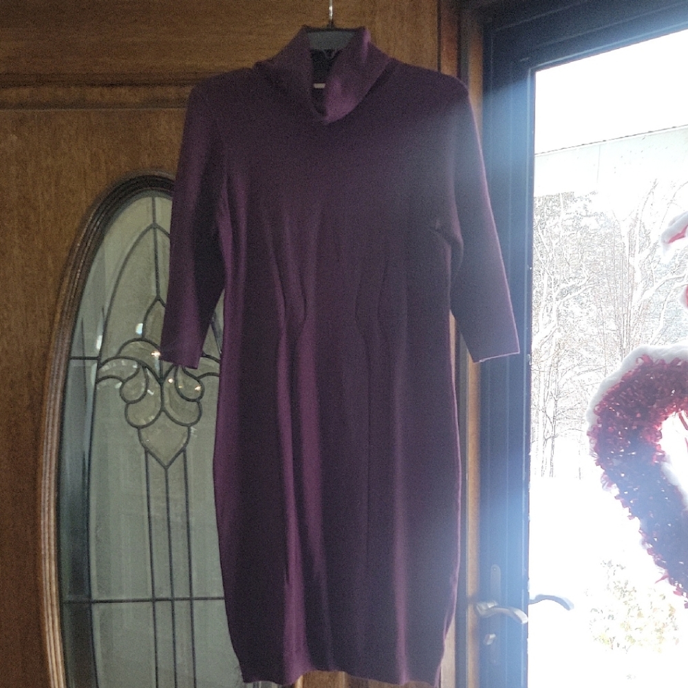 Purple Turtleneck Dress